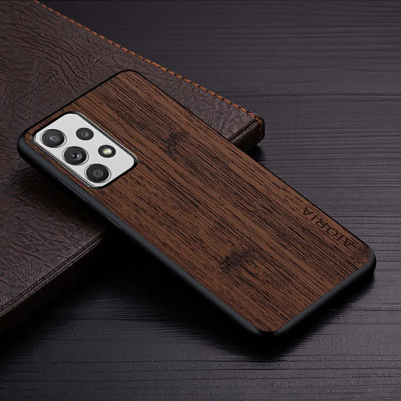 Case for Samsung Galaxy A52 A72 A32 A22 A12 A22S A52S 5G 4G funda bamboo wood pattern Leather cover Luxury phone case coque capa samsung silicone cover Cases For Samsung