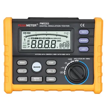 

PEAKMETER MS5203 Digital Insulation Resistance Tester Insulation Meter Megaohm Meter Shake Meter 50-1000 Volt Ohm Multimeter