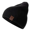 1 Pcs Hat PU Letter True Casual Beanies for Men Women Warm Knitted Winter Hat Fashion Solid Hip-hop Beanie Hat Unisex Cap ► Photo 3/6