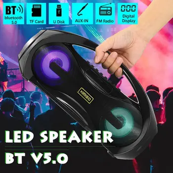 

Colorful LED Light Portable 10W bluetooth 5.0 Speaker Loudspeaker FM Radio Soundbar Subwoofer Wireless Speaker TF AUX USB MIC