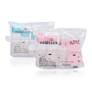 

5pieces/set Women's Mini Beauty Cream Jar Easy To Carry Cosmetic Bottled Plastic Transparent Set Travel Accessories For Female