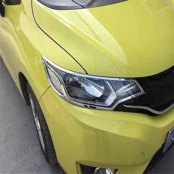 

WELKINRY car auto cover styling For Honda Fit 2014 2015 2016 2017 2018 ABS chrome front head lamp light headlamp headlight trim