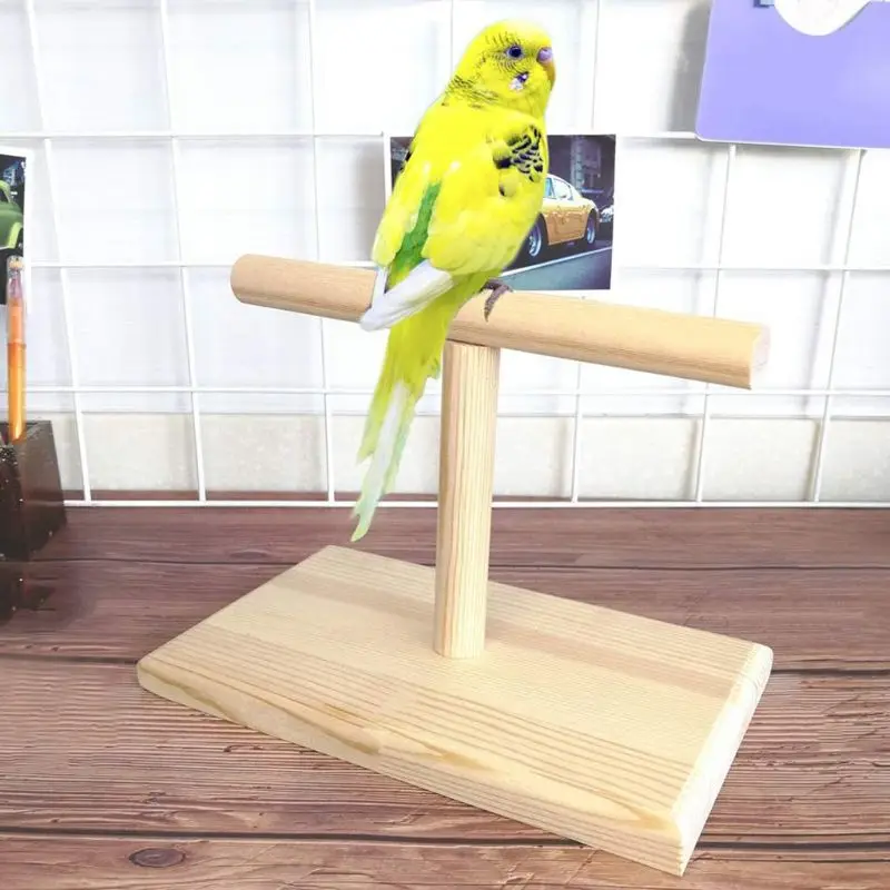 Parrot Toy Portable Wooden Pet Parrot Training Rotation Perched Stand Platform Birds Paw Grinding