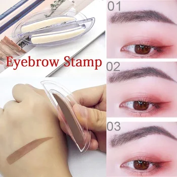 

1Pair Eyebrow Template Stamp Sponge Stencils Eye Makeup 3 Natural Brow Type Lazy Quick Make up Seal Cream Professional Eyebrow
