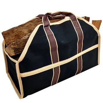 

Large Log Carrier Tote Bag Outdoor Camping Firewood Carrying Wood Holders Storage Bag Black