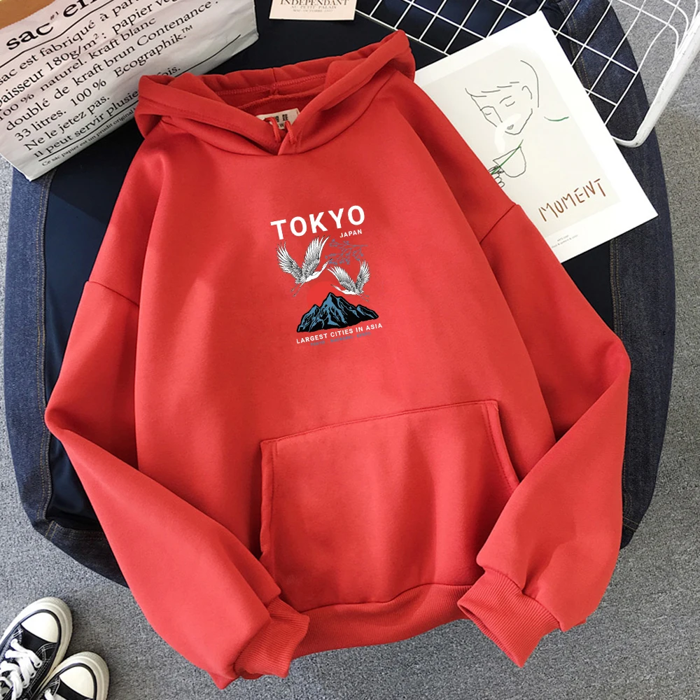 Женская толстовка с принтом Tokyo Sunrise зимняя уличная одежда в стиле Харадзюку худи