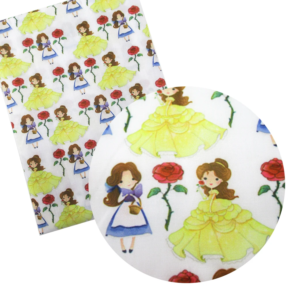 50*145 см полиэстер, хлопок, ткань для девочек, принцесса, пэчворк, ткань для детей, домашний текстиль для шитья куклы, c2791