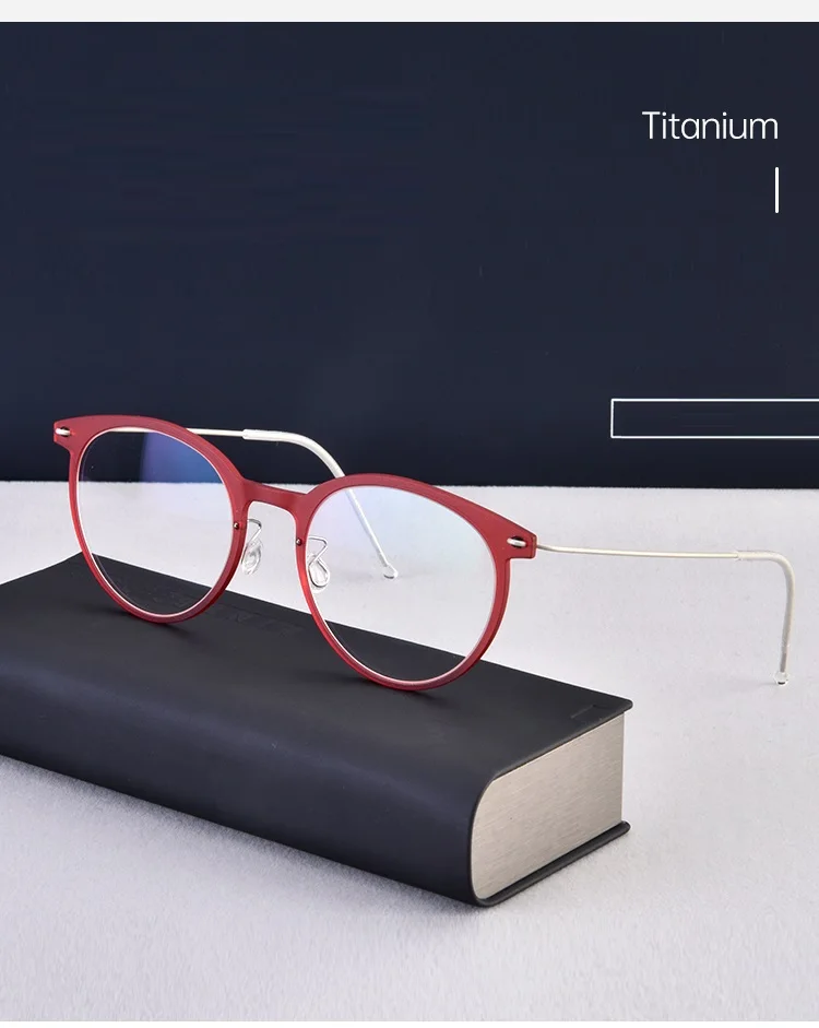 Dänemark Marke Schraubenlose Acetat Brille Rahmen 6537, Ultraleicht Männer Frauen Retro Runde Brillen Rahmen Brillen Brillen Gafas – Detail 4