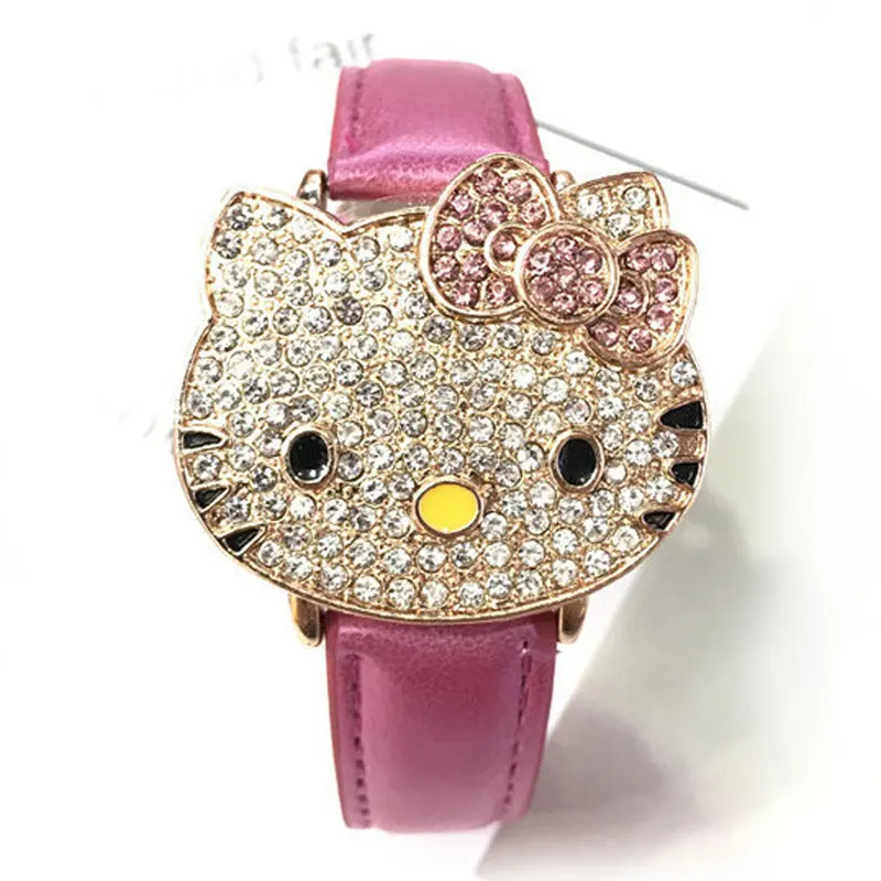 Детские часы hello kitty Kt The Cat с ремешком для девочек - Цвет: 1