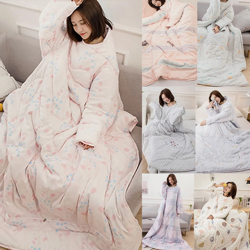 

Soft Warm Blanket Winter Lazy Quilt With Sleeves Bedspread Family Blanket Quilt Carpet for Sleeping Bag Dormitory Mantle Covered Blanket for Sofa Office Car Watching TV