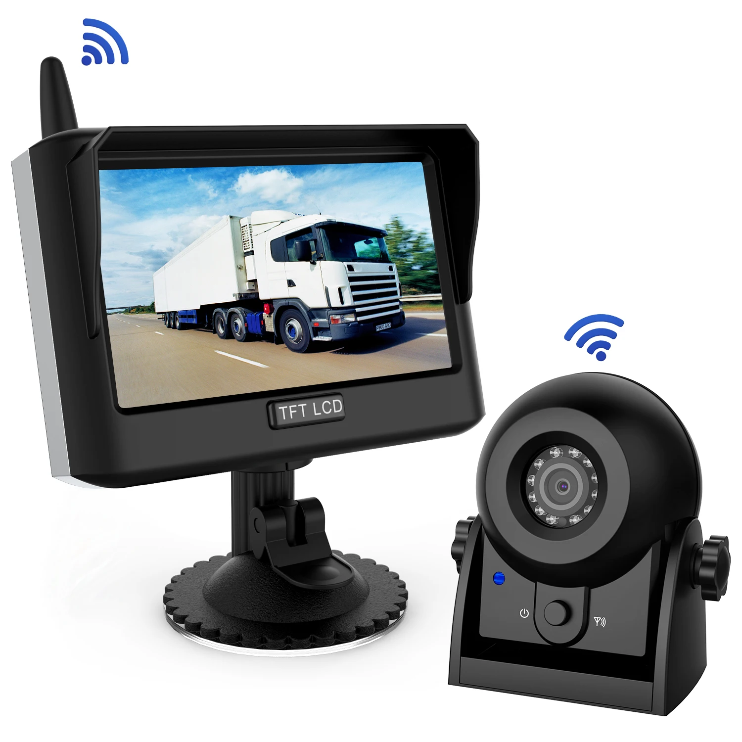4.3" Car Reversing Monitor Wireless License Plate LED Night Vision Backup Camera 