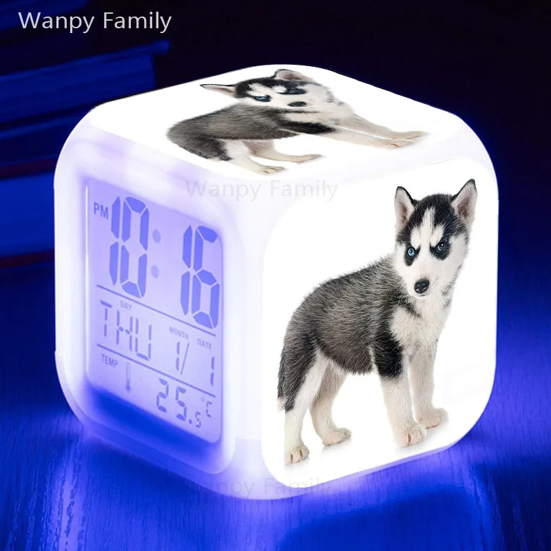 Очень милый светодиод для домашних собак цифровой будильник для детской комнаты прикроватные многофункциональные электронные светящиеся будильники