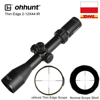 

ohhunt Thin Edge 2-12X44 IR Hunting Riflescopes Mil Dot Glass Etched Reticle RGB Illumination Turrets Lock Reset Shooting Scope