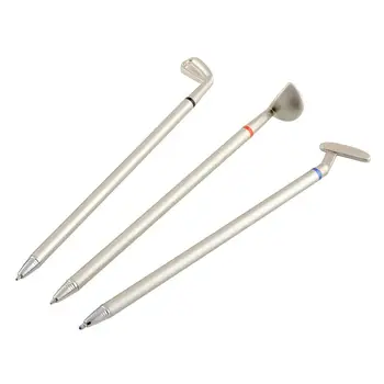 

3Pcs Golf Outdoor Clubs Ballpoint Pen Flag Putter Iron Set Gift Metal New