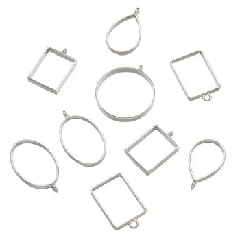 

25pcs/set Hollow Frame Open Back Bezel Pendant UV Resin Epoxy Resin Pressed Flower Jewelry Making Mixed Shapes