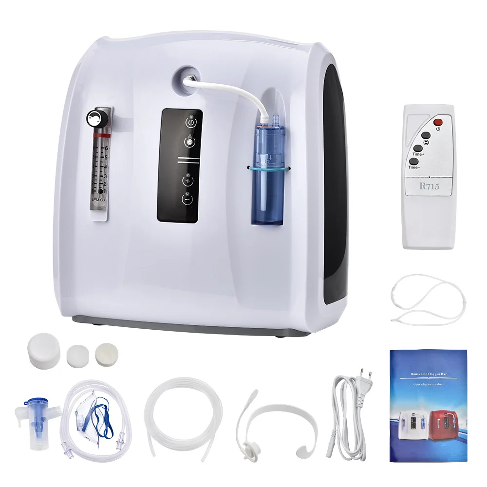 

EU US Stock Oxygen Concentrator 1-6L/min Adjustable Portable Oxygen Machine for Home and Travel Use Without Battery AC 110V/220V