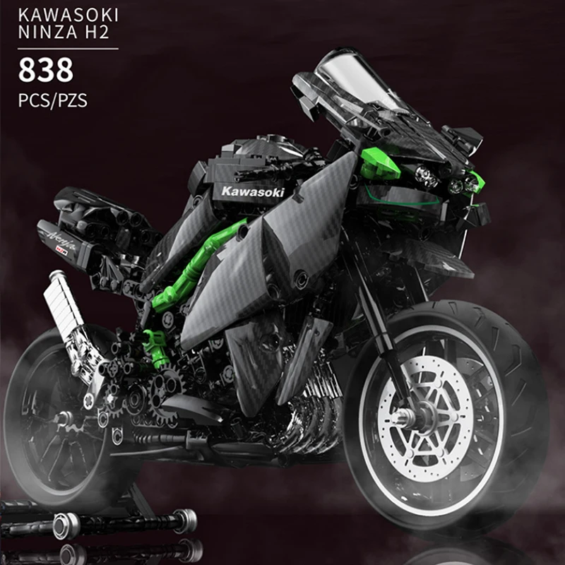 

838 шт. для мотокросса, для езды на мотоцикле, серия строительные блоки новых высокотехнологичных город Скорость супер мотоцикл Модель Кирпичи игрушки для детей, подарок на день рождения