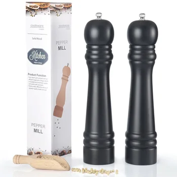 

Manual pepper grinder solid wood PU paint pepper mill ceramic grinding core coarse salt pepper grinding bottle seasoning bottle