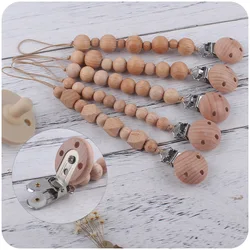 Handmade Pacifier Clips Holder Chain Woodiness Pacifier Chains Appease Baby Teether Teething Baby Accessories Gift