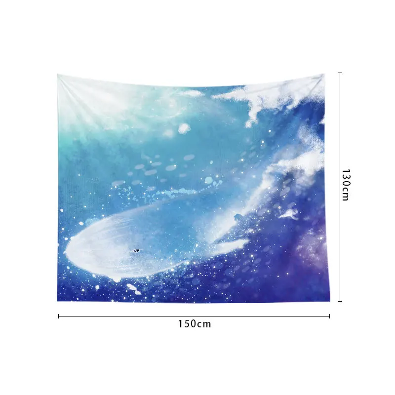 

Canvas Printed Cartoon Whale Tapestry Background Hanging Tapestry for Wall Decor Living Room Bedroom Bedside Tapestry