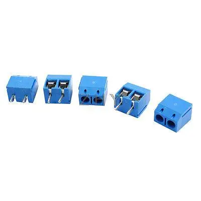 5 шт. 301-2P 5 мм Шаг 2 Pin AC 300V 10A синие Винтовые клеммные колодки