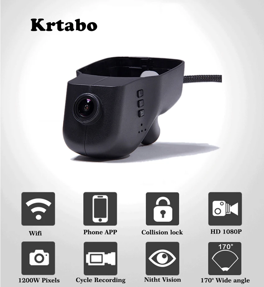 For Volkswagen Tiguan Car DVR Driving Video Recorder Mini Control APP Wifi Camera FHD 1080P Registrator Dash Cam CCD full hd