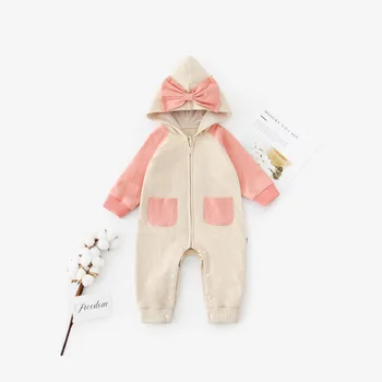 

Baby Romper Spring and Autumn 2020 Baby Wear with Long Sleeved Round Collar