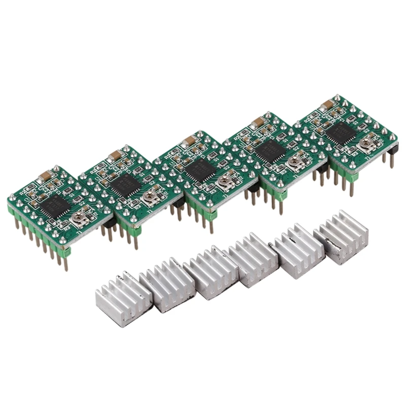 Makerbase 5 шт. Запчасти для 3D-принтера StepStick Reprap A4988 Драйвер шагового двигателя с