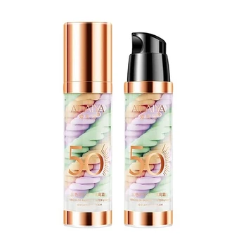 

40g Face Base Foundation Three-color Oil Control Makeup Primer Invisible Pore One Step Isolation Cream Skin Tone Correcting