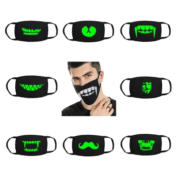 

Halloween Party Mask Luminous Dustproof Mouth Face Mask Women Men Cosplay Mouth Masks Horror Decor Halloween Decoration Supplies