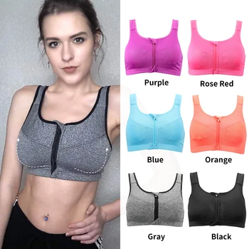 

bra sexy plus size bralette Front zip top underwear Push up Breathable lingerie High elastic strap shockproof Comfortable bras