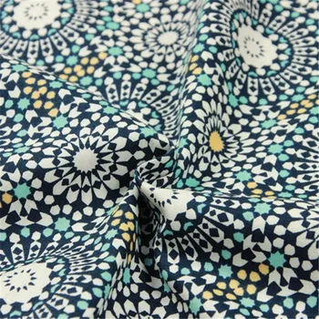 

CF821 Circles Printed Fabric 100% Cotton Fabric Chinese Style Dress/Table Cloth/Curtain/Clothes DIY Patchwork Materials