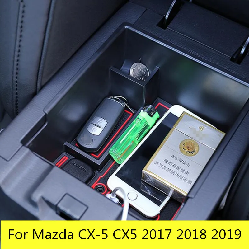 Scatola Di Immagazzinaggio Del Vassoio Del Supporto Del Bracciolo Centrale Dell'Automobile Per Mazda Cx5 Cx-5 Cx5 2017 2018 2019 Accessori Dell'Organi