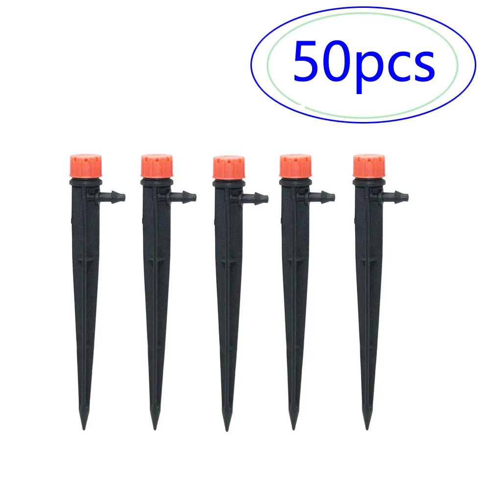 1/4" Hose Drip Irrigation System 360 Degree Adjustable 8 Hole Sprinkler Kit Garden Watering Inserting Ground Micro Flow Dripper 