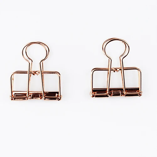 Rose-Gold 3 см Упаковка из 10 шт. металлический скоросшиватель для бумаг полые клипы зажимы из нержавеющей стали для личных документов Органайзер классификации профессиональная работа - Цвет: Rose-Gold
