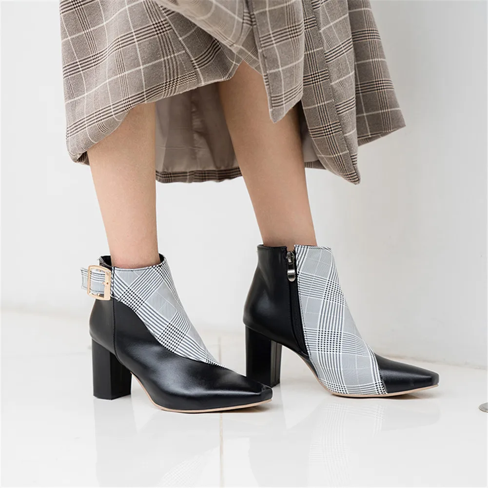 

SARAIRIS Plus Size 34-47 Brand Design 2019 Elegant Boots Woman Shoes High Heel Patchwork Shoes Women Boots
