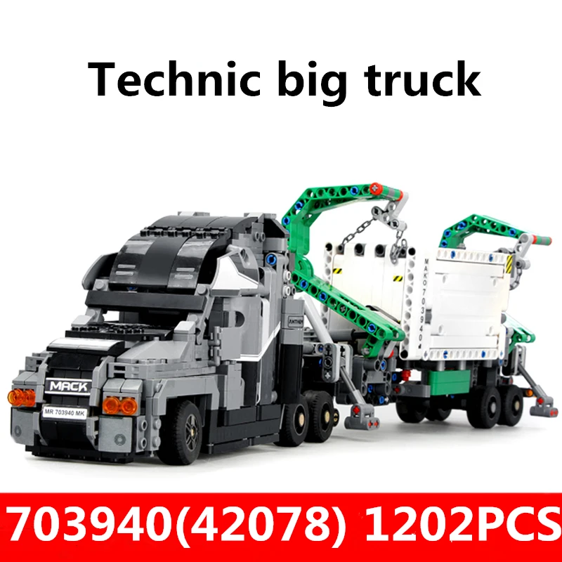 Lepinblocks Technic 703940 Creator the mack большие строительные блоки для грузовиков 42078 Рождественский город детский автомобиль 42078 Кирпичи игрушки для друзей