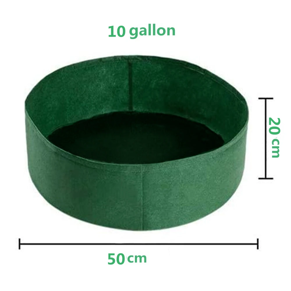 10/40/50/100 Gallons fabric garden raised bed round planting container grow bags fabric planter pot for plants nursery pot indoor flower pots Flower Pots & Planters