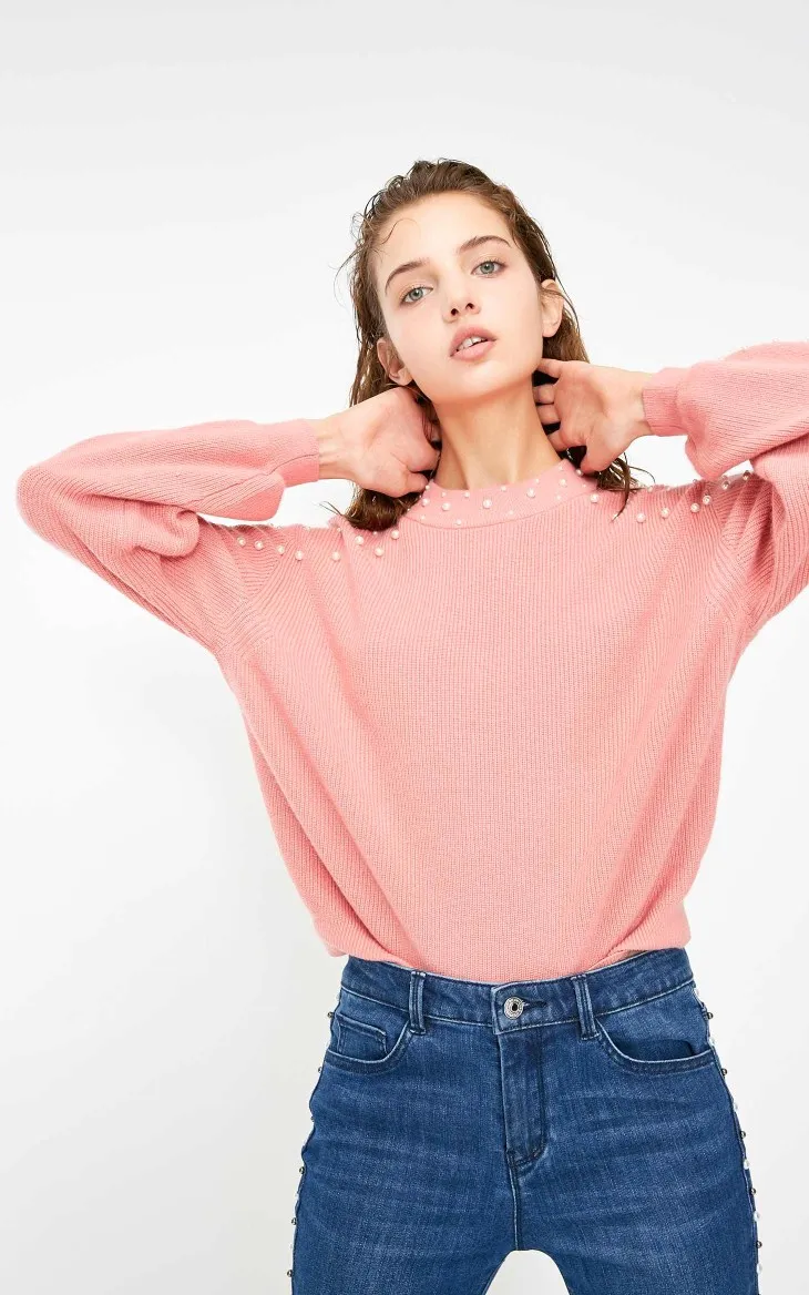 Vero Moda женский свободный свитер с искусственным жемчугом на плече | 318413552