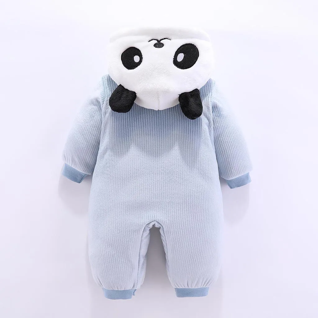ARLONEET детский зимний комбинезон теплый флисовый комбинезон костюм для маленьких мальчиков и девочек пижамы-комбинезоны с капюшоном для новорожденных с рисунком медведя