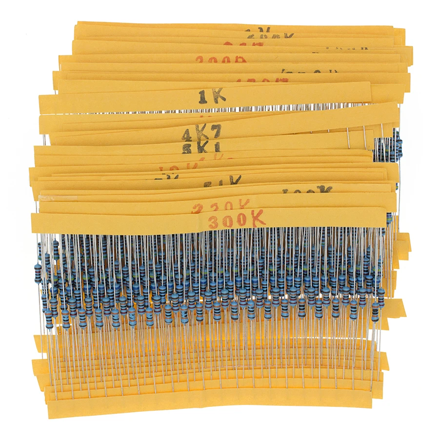 600pcs. Resistor Kit 1/4W 1% Tolerance Metal Film Assorted 30