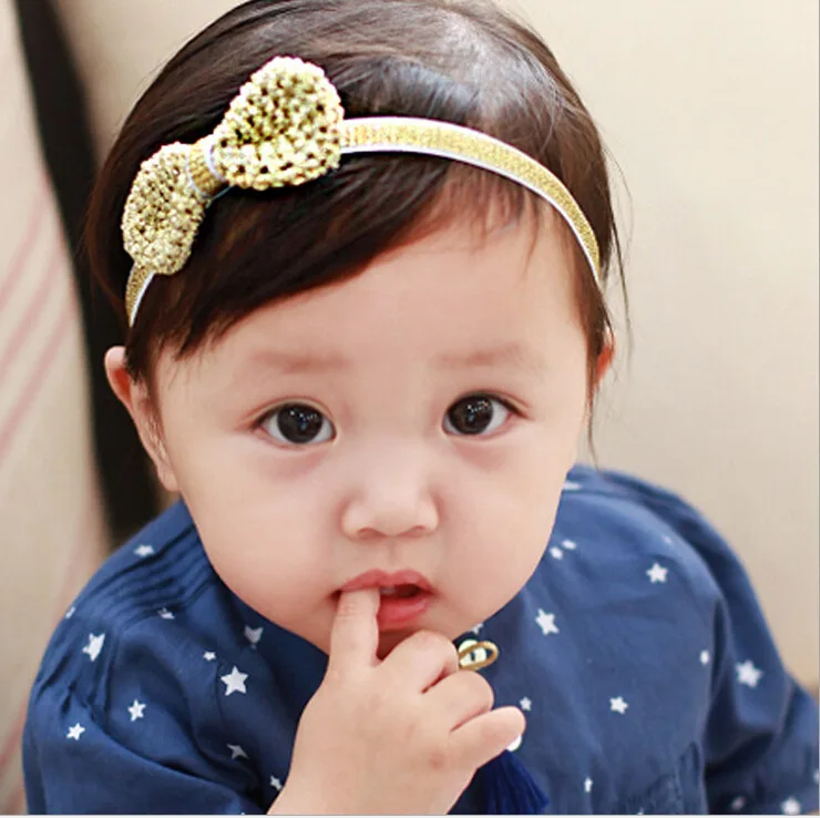 

Children Spring And Summer-Imported from South Korea Handmade Crocheting Bow Baby Hair Band Baby Headband Hair Accessories