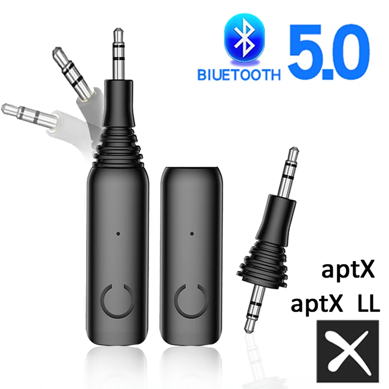 Bluetooth Receiver 3 5mm Aptx Bluetooth 5 0 Adapter For Headphone Speaker with Mic Support Handsfree Wireless Audio Receiver