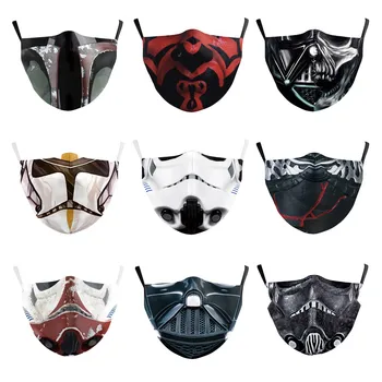 

Star Wars Luke Skywalker Jedi Knight Cosplay Masks Stormtrooper Mandalorian Darth Maul Street Half Face Washable Dust-proof Mask