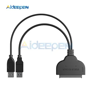 

USB 3.0 To SATA 22 Pin 2.5 Inch Hard Disk Driver SSD Adapter Connector Converter Cable Dual Double USB High Speed