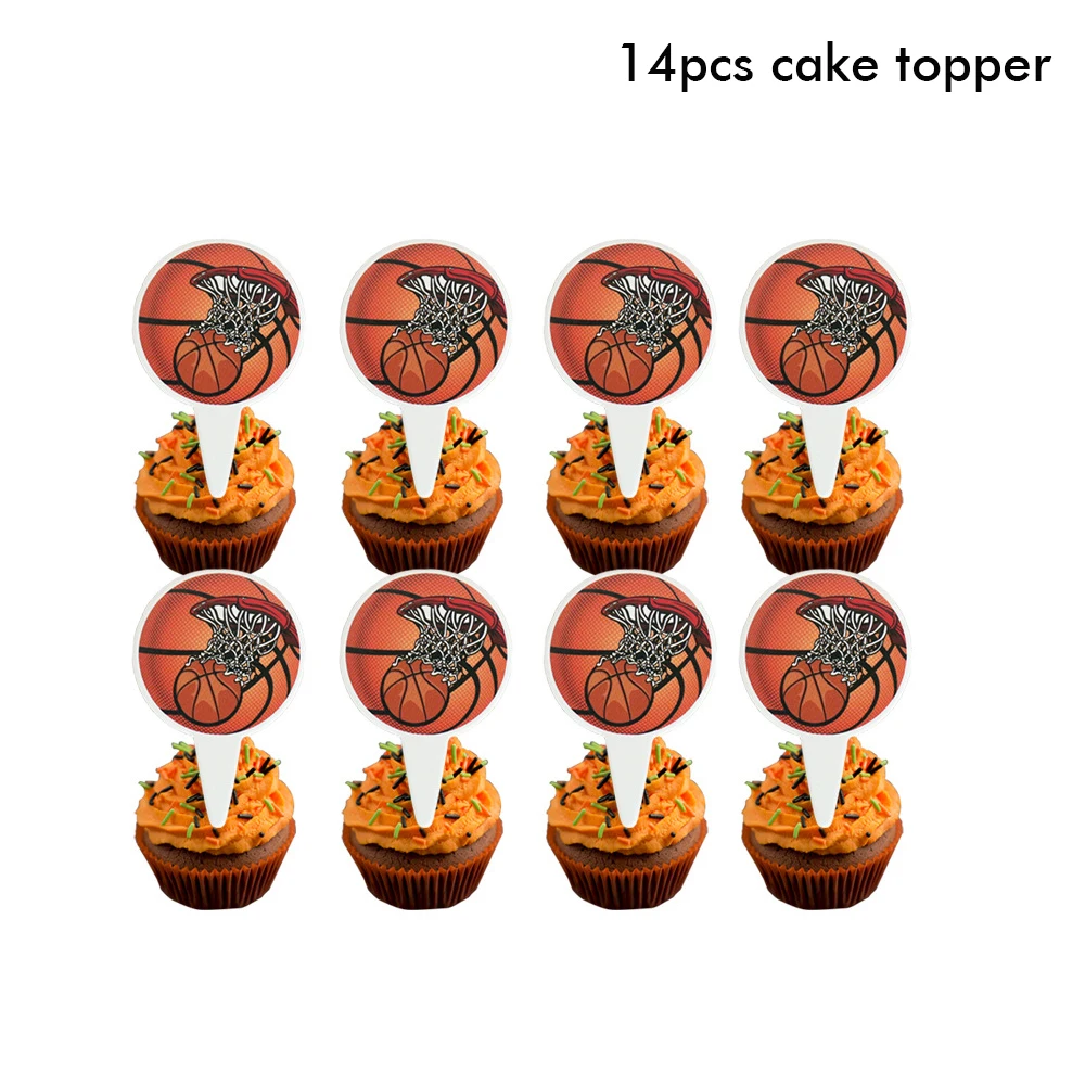 Basketball Party Supplies Disposable Plates Cups Napkins Spoons Forks Knives for Sports Theme Children Birthday Party Decoration images - 6