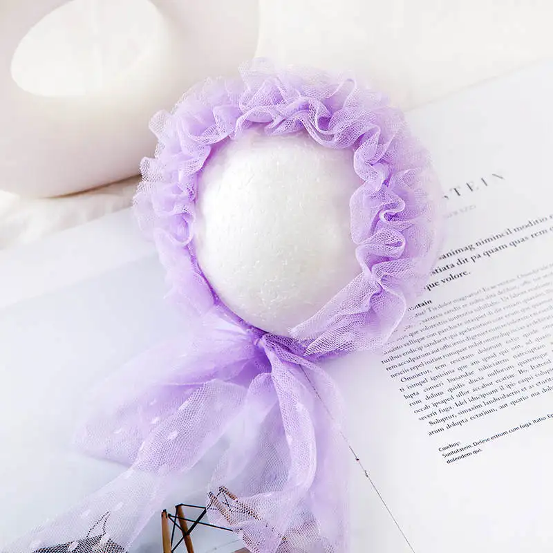 17 Newborn Photography Props Baby Girl Lace Princess Hats Handmade Flower Infant Caps - Цвет: 17