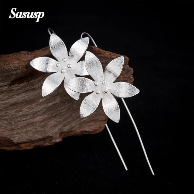 

Sasusp Elegant Earrings flowers long Dangle Statement Earring For Women 2019 Engagement Wedding Earings Jewelry Accessories