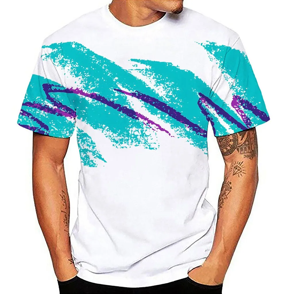 T-shirt Men T-shirt Couple Party Fashion Printed Round Neck  T-shirts Short Sleeve Top Blouse Men T-shirt Short Sleeve