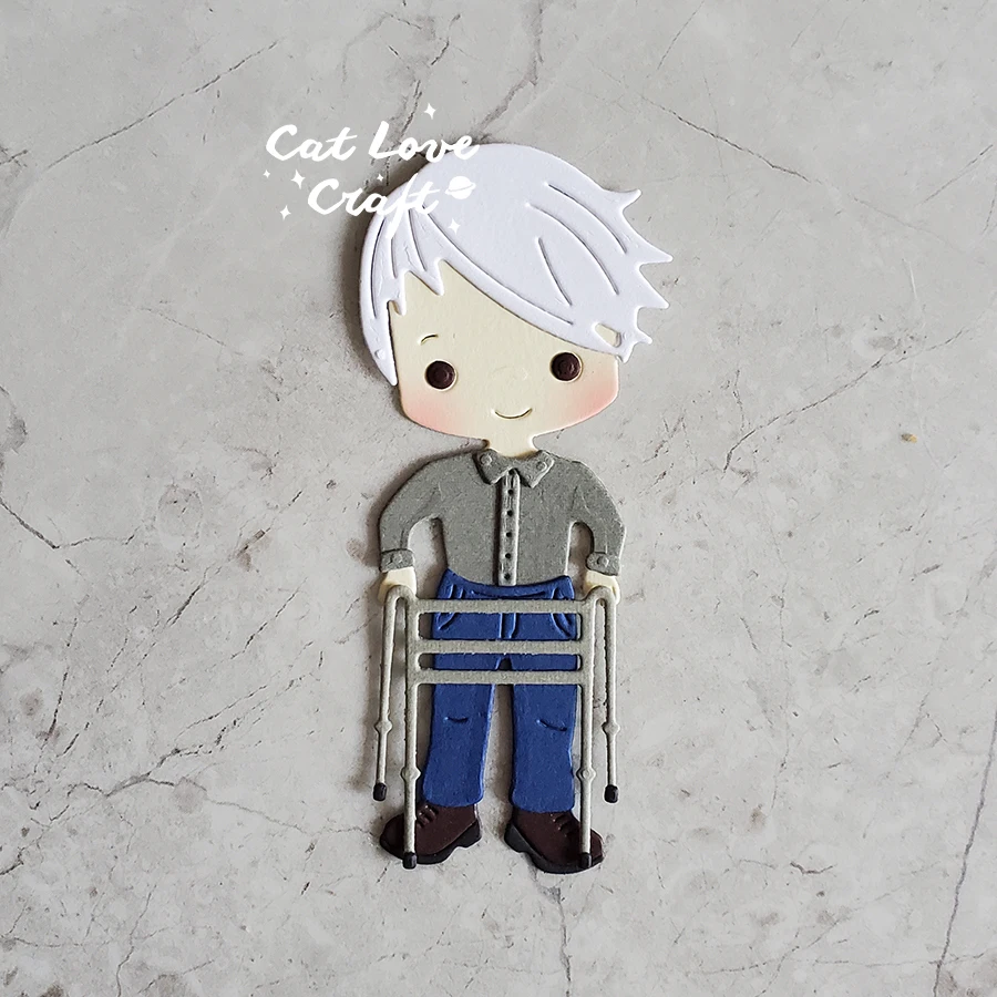 Catlove 노인 시리즈 금속 절단 다이 스크랩북 금형 스텐실 다이 컷 카드 만들기 DIY 공예 엠보싱 2021 년 새로운 다이